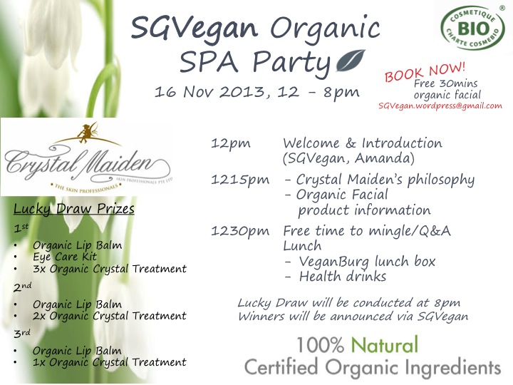 SGVegan Organic SPA Party